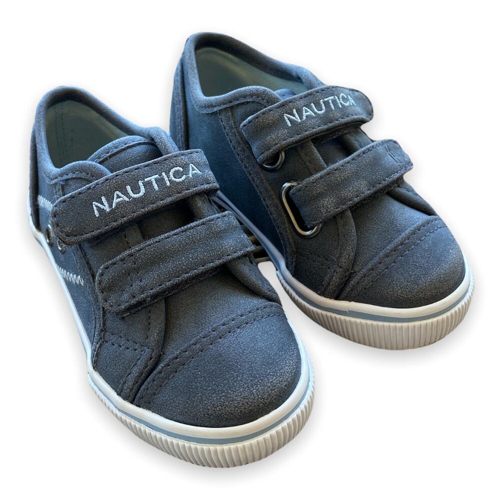 Nautica Toddler Unisex Shoes Size 7 Colburn Blue‎ Gray Faux Suede Sneakers